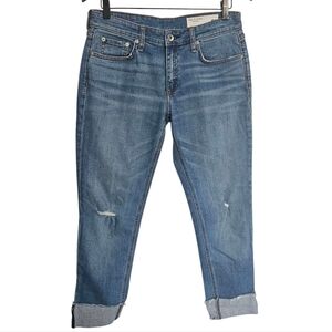 Rag & Bone Dre Low-rise Distressed Boyfriend Jeans Size 27